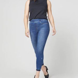 Spanx Distressed Ankle Skinny Jeans, Medium Wash LG